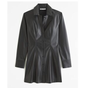 Abercrombie & Fitch Vegan Leather Shirt Dress